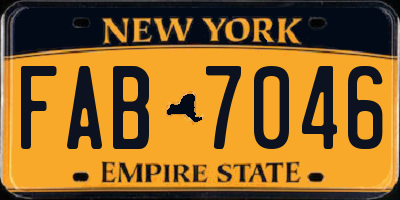 NY license plate FAB7046