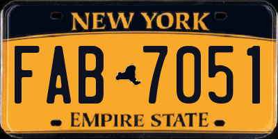 NY license plate FAB7051