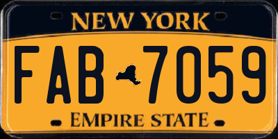 NY license plate FAB7059