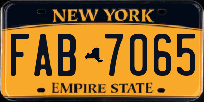 NY license plate FAB7065