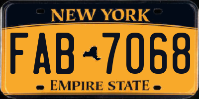 NY license plate FAB7068