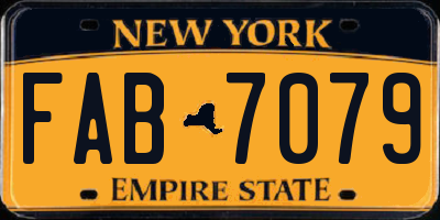 NY license plate FAB7079