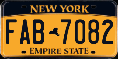 NY license plate FAB7082