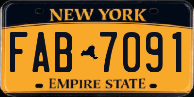 NY license plate FAB7091