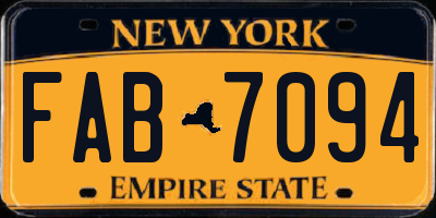 NY license plate FAB7094