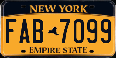 NY license plate FAB7099