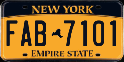 NY license plate FAB7101