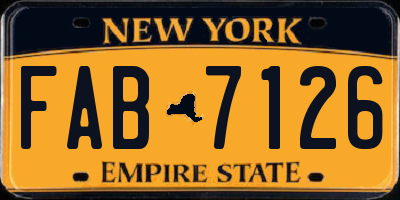 NY license plate FAB7126