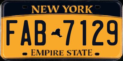 NY license plate FAB7129
