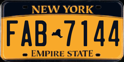 NY license plate FAB7144