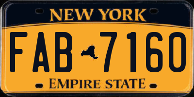 NY license plate FAB7160