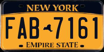 NY license plate FAB7161