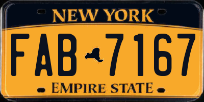NY license plate FAB7167