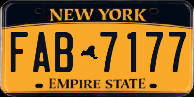 NY license plate FAB7177