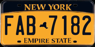 NY license plate FAB7182