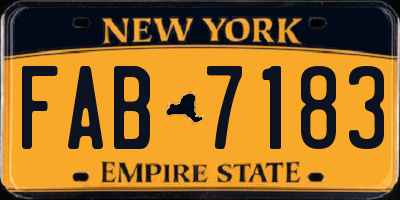 NY license plate FAB7183