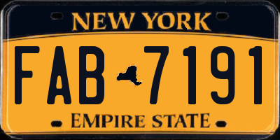 NY license plate FAB7191