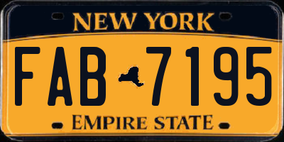 NY license plate FAB7195