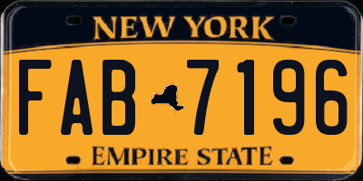 NY license plate FAB7196