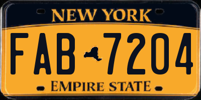 NY license plate FAB7204