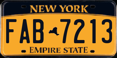NY license plate FAB7213