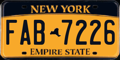 NY license plate FAB7226