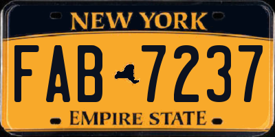 NY license plate FAB7237