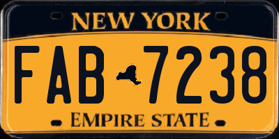 NY license plate FAB7238