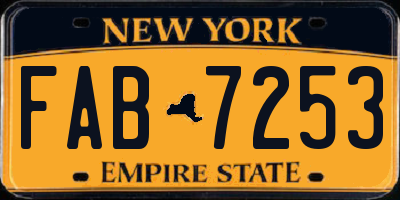 NY license plate FAB7253