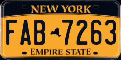NY license plate FAB7263