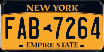 NY license plate FAB7264