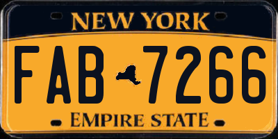 NY license plate FAB7266