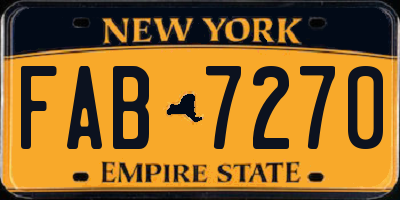 NY license plate FAB7270