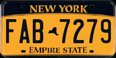 NY license plate FAB7279