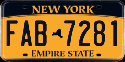 NY license plate FAB7281