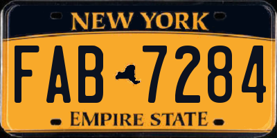 NY license plate FAB7284