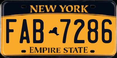 NY license plate FAB7286