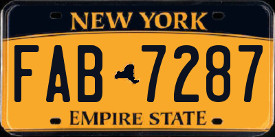 NY license plate FAB7287