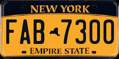 NY license plate FAB7300