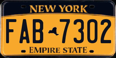 NY license plate FAB7302