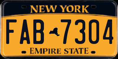 NY license plate FAB7304