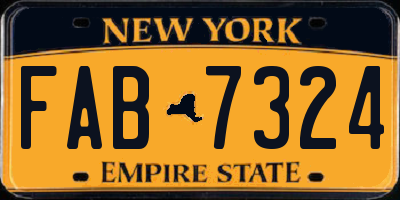 NY license plate FAB7324