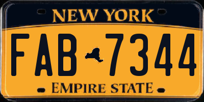 NY license plate FAB7344