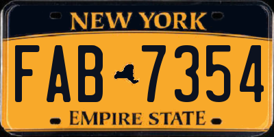 NY license plate FAB7354