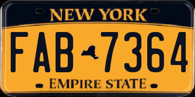 NY license plate FAB7364