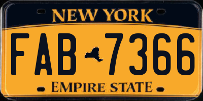 NY license plate FAB7366
