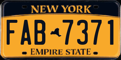 NY license plate FAB7371