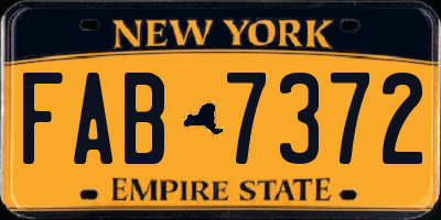 NY license plate FAB7372