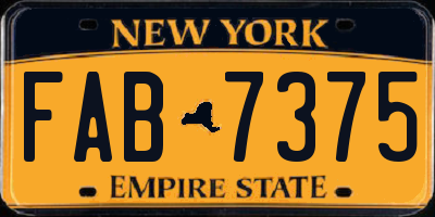 NY license plate FAB7375