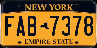 NY license plate FAB7378